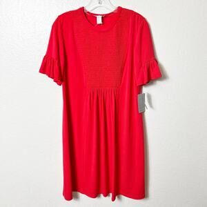 LONDON TIMES CORAL WOMEN SHORT SLEEVE STRETCHY POLYESTER DRESS SIZE 4 BRAND NEW